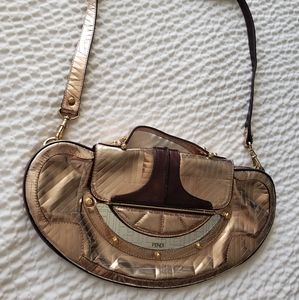 Vintage Fendi Rose Gold Mirror Shoulder Bag